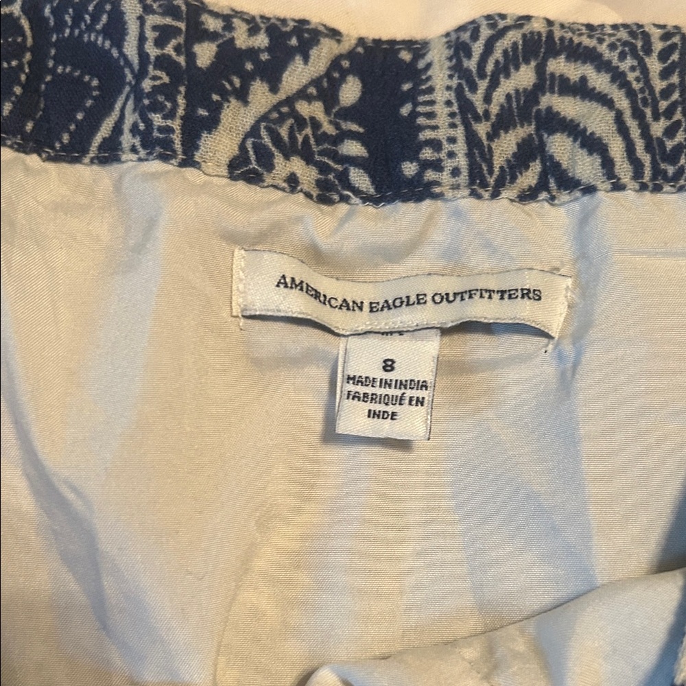 American Eagle Elegant Blue Patterned Maxi Skirt - image 3